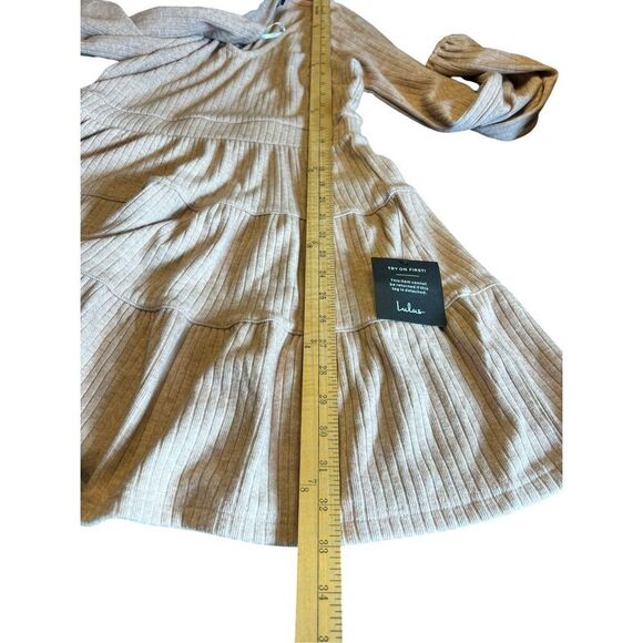 Lulus Small Adorable Option Heather Blush Long Sleeve Mini Sweater Dress - Picture 7 of 10